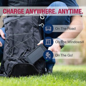 Alternative view of Estación de carga solar portátil para mochila