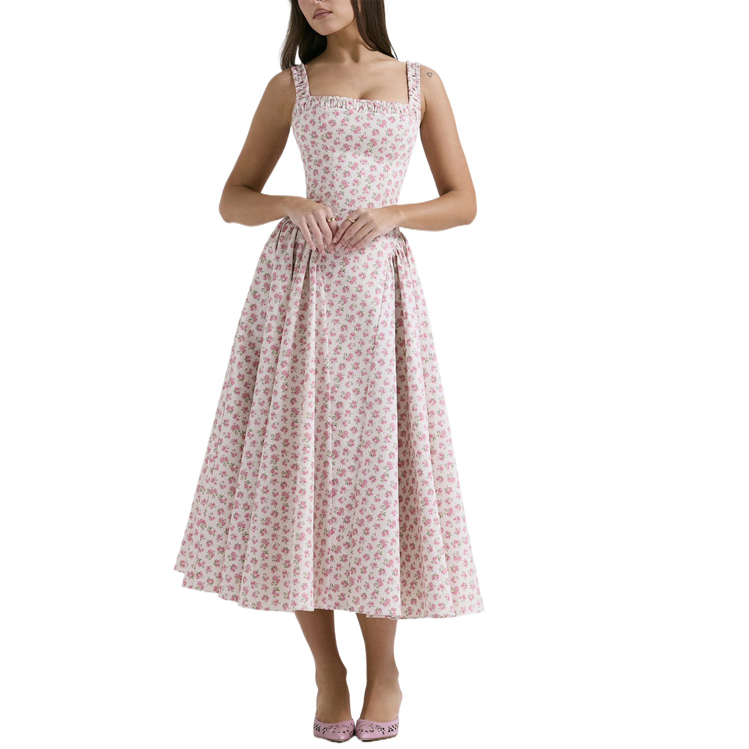 Vestido de largo medio con tirantes - Image 6