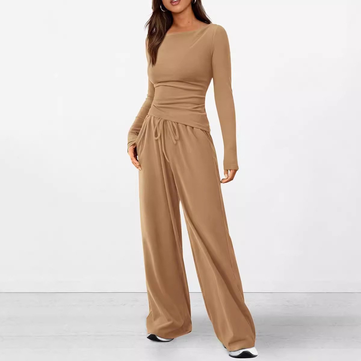 Camiseta de manga larga Anchos pantalones- Ropa deportiva informal - Image 3